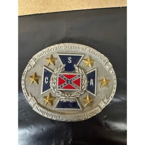 Vintage 2003 EJC Southern Cross of Honor CSA Belt Buckle BB1862 Made USA